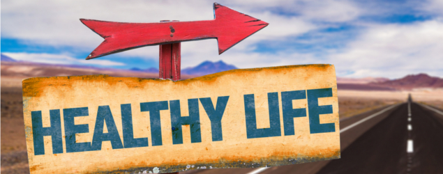 healthy life road sign
