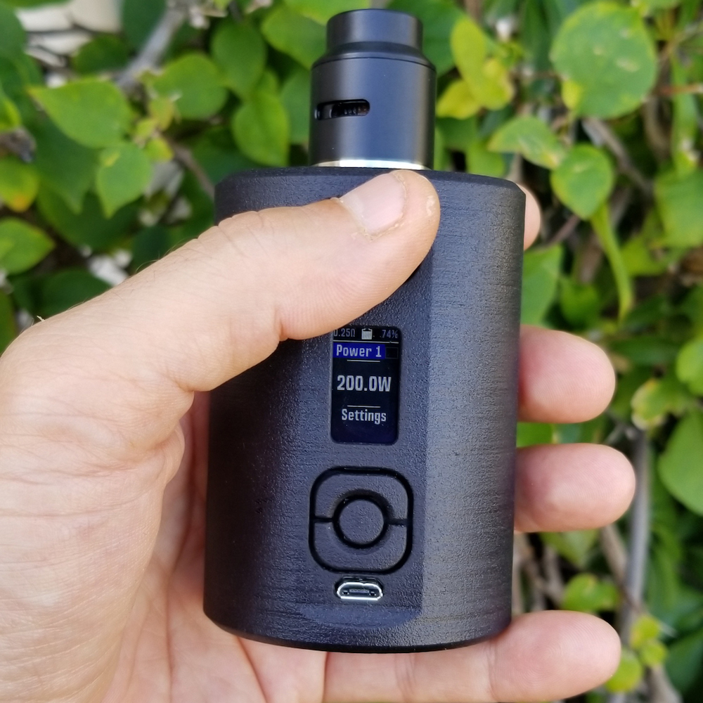 vaping with boxing mod black