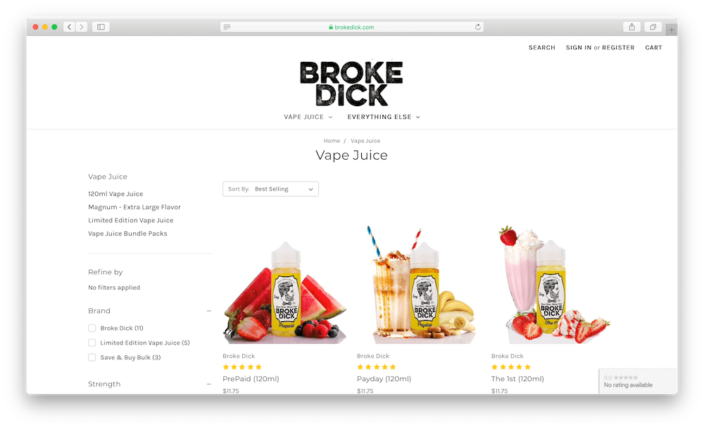 broke dick e juices online vape store