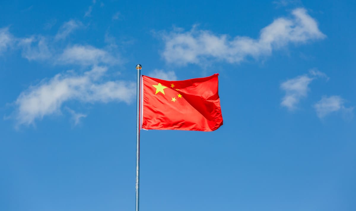 China flag waving in the wind