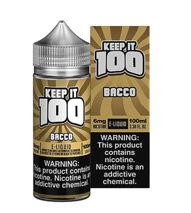 bacco 100ml synthetic nicotine vape juice keep it 100