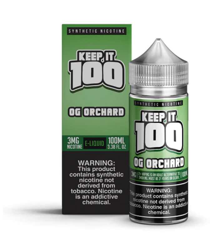 og orchard synthetic nicotine 100ml vape juice keep it 100