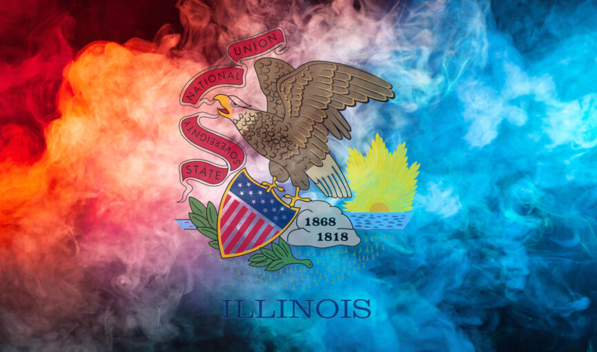 The national flag of the US state Illinois